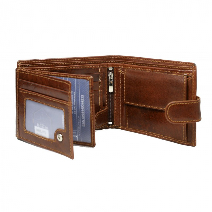 Portofel barbati, PORMG006, piele naturala, maron coniac, cu RFID [2]