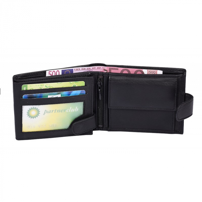 Portofel barbati, PORMG014, piele naturala, Negru, cu RFID [4]