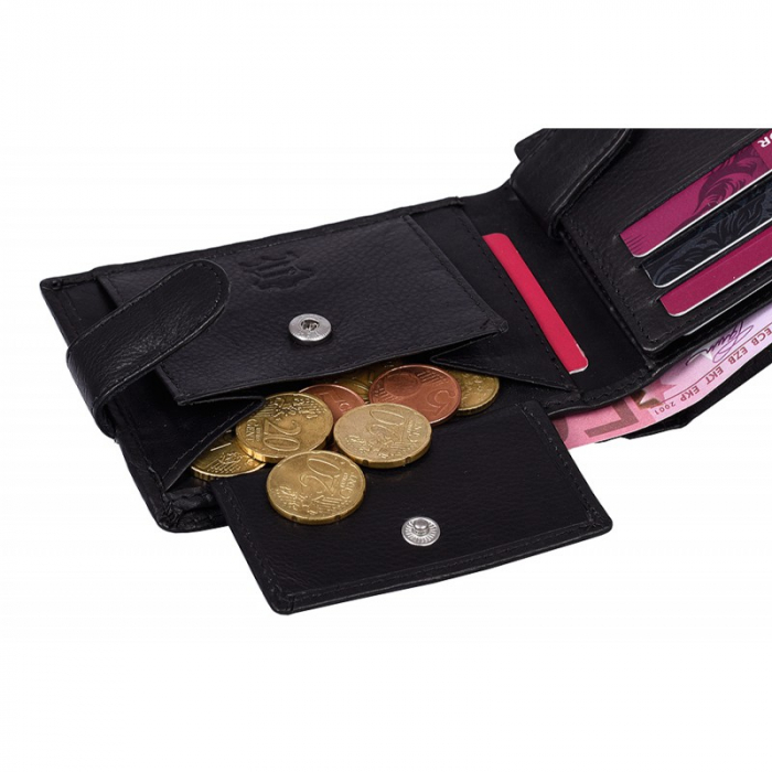 Portofel barbati, PORMG015, piele naturala, Negru, cu RFID [5]