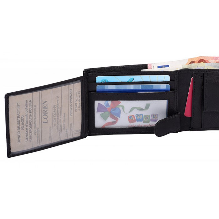 Portofel barbati, PORMG015, piele naturala, Negru, cu RFID [4]