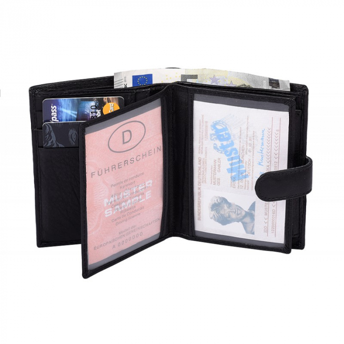 Portofel barbati, PORMG016, piele naturala, Negru, cu RFID [4]
