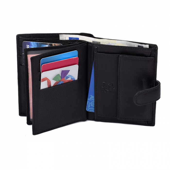 Portofel barbati, PORMG016, piele naturala, Negru, cu RFID [5]