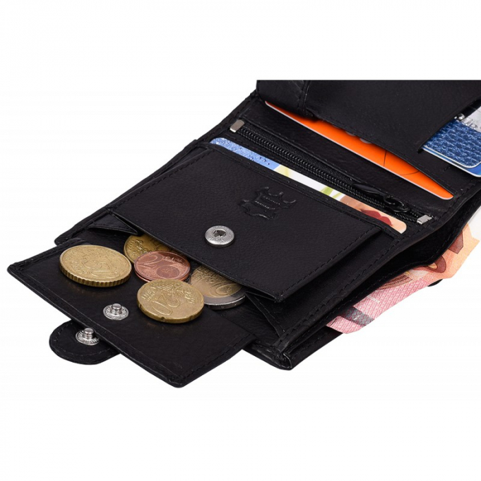 Portofel barbati, PORMG054, piele naturala, Negru, cu RFID [5]