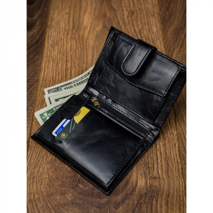 Portofel barbati, PORMG036, piele naturala, Negru, cu RFID [7]