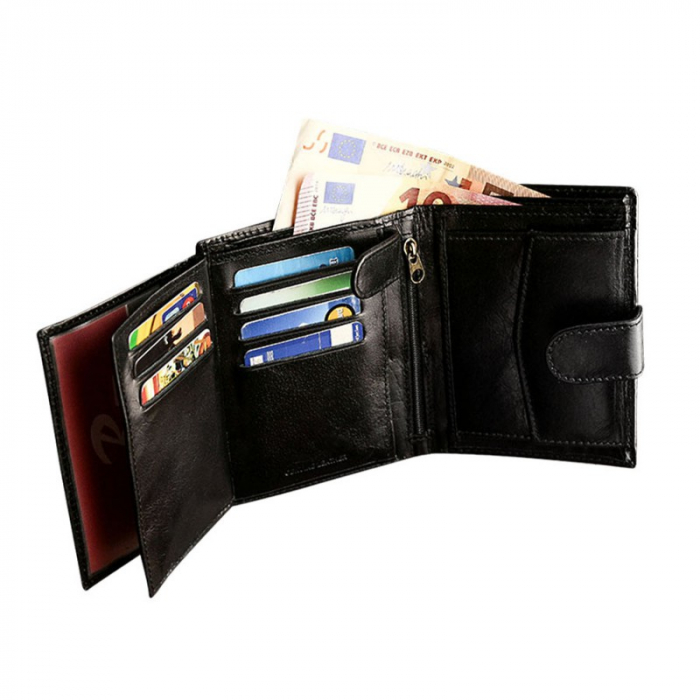 Portofel barbati, PORMG036, piele naturala, Negru, cu RFID [2]