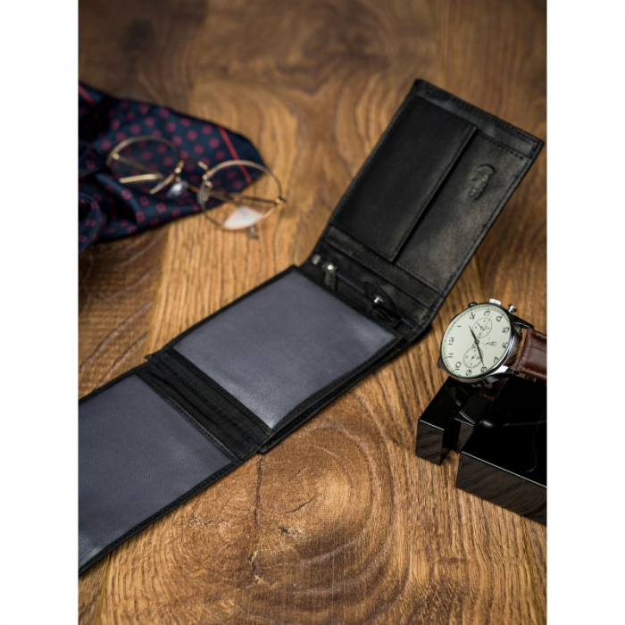 Portofel barbati, PORMG022, piele naturala, Negru, cu RFID [20]