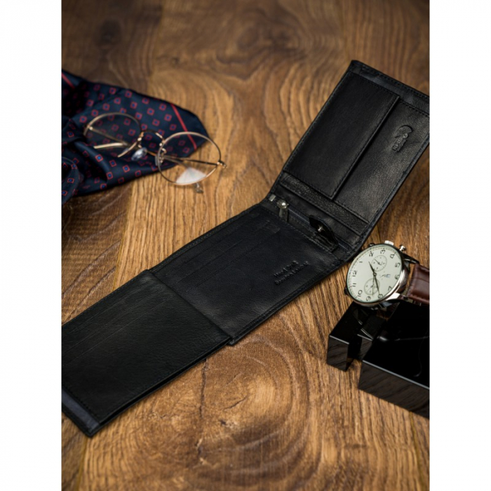 Portofel barbati, PORMG022, piele naturala, Negru, cu RFID [21]