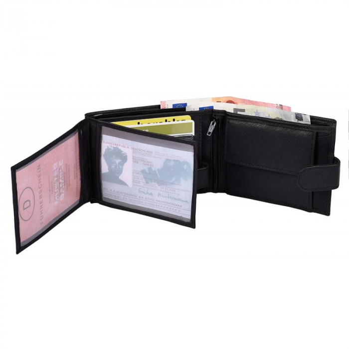 Portofel barbati, PORMG023, piele naturala, Negru, cu RFID [5]