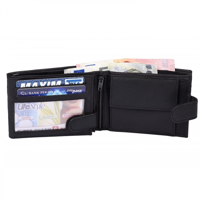 Portofel barbati, PORMG023, piele naturala, Negru, cu RFID [4]