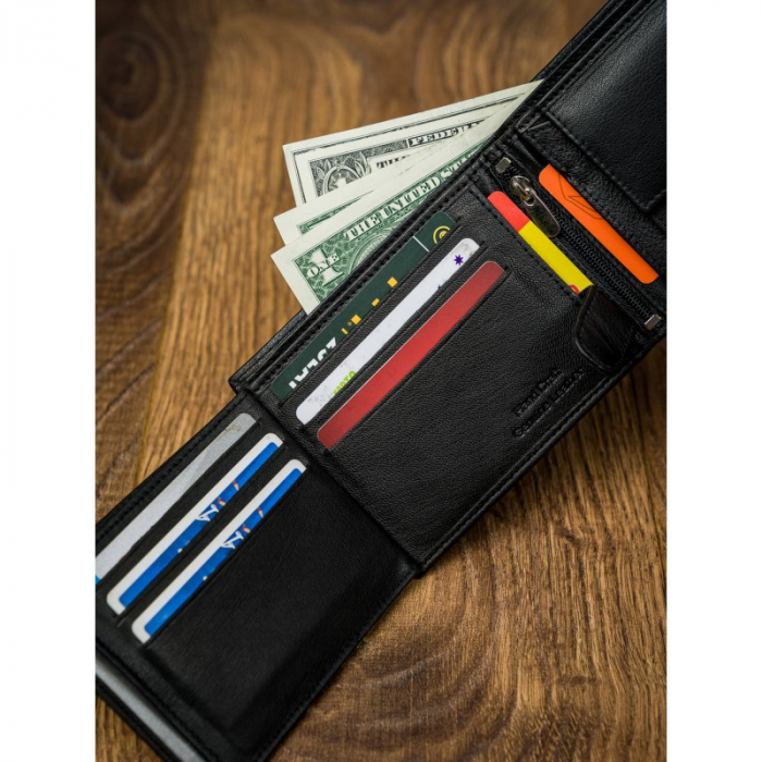 Portofel barbati, PORMG023, piele naturala, Negru, cu RFID [20]