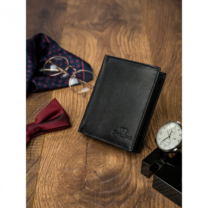 Portofel barbati, PORMG061, piele naturala, Negru, cu RFID [9]