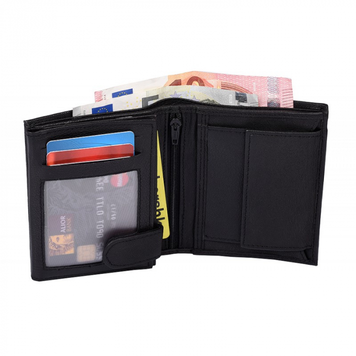 Portofel barbati, PORMG061, piele naturala, Negru, cu RFID [3]
