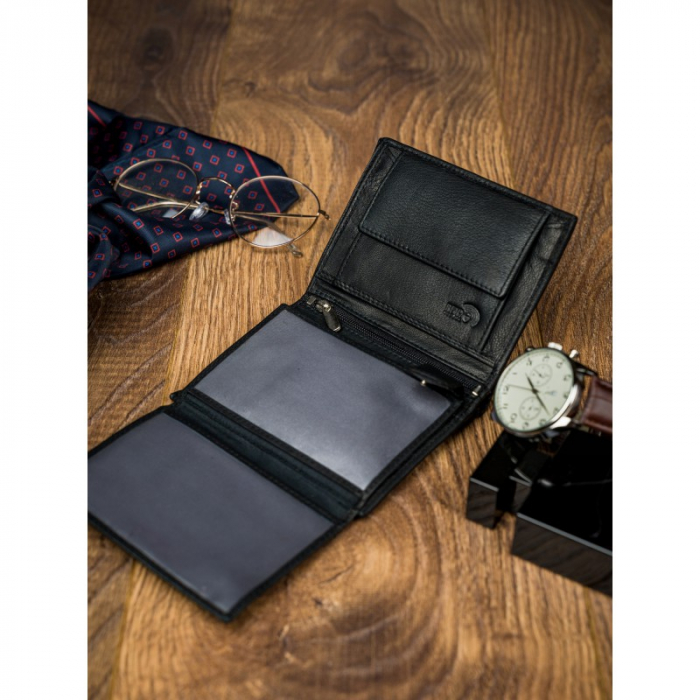 Portofel barbati, PORMG061, piele naturala, Negru, cu RFID [14]