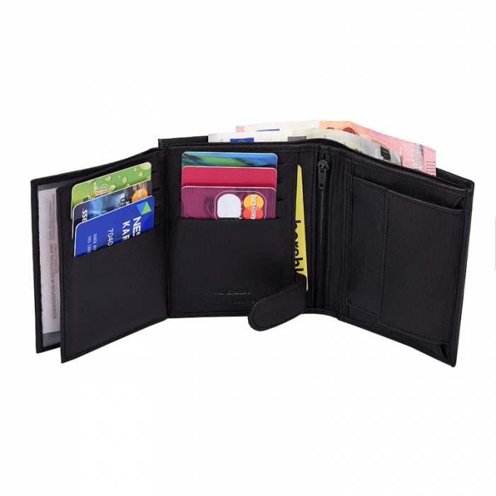 Portofel barbati, PORMG061, piele naturala, Negru, cu RFID [5]
