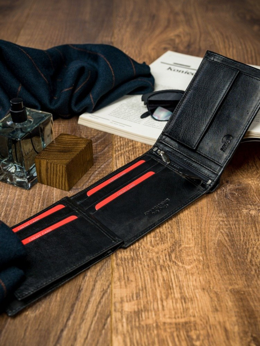 Portofel barbati, PORMG035, piele naturala, Negru, cu RFID [15]