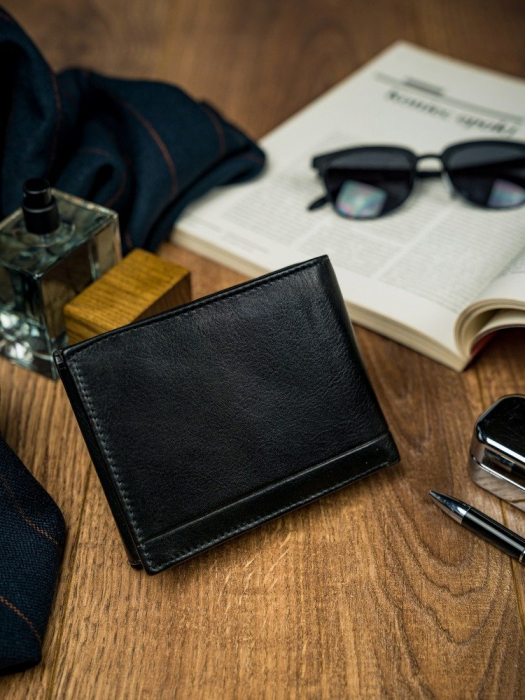 Portofel barbati, PORMG035, piele naturala, Negru, cu RFID [10]