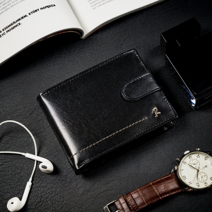 Portofel barbati premium din piele naturala Rovicky PORMG203, cu RFID, Negru [3]