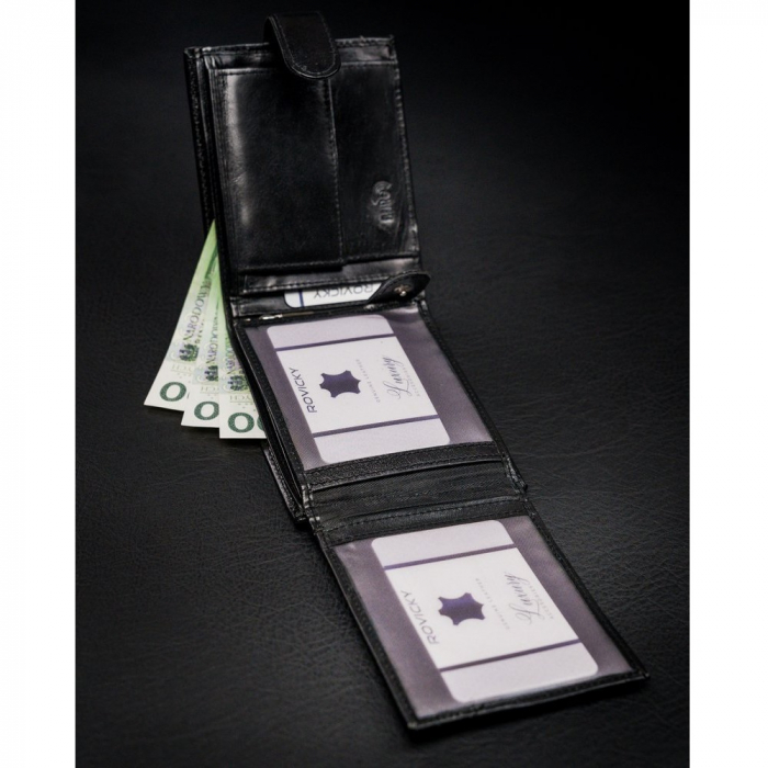 Portofel barbati premium din piele naturala Rovicky PORMG203, cu RFID, Negru [6]