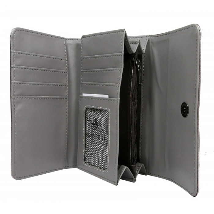 Portofel dama din piele ecologica Milano Design PORT537 Argintiu [2]