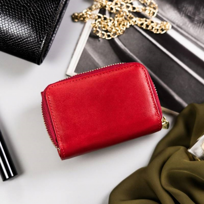 Portofel dama din piele naturala Peterson PORTG512, Rosu, RFID [9]