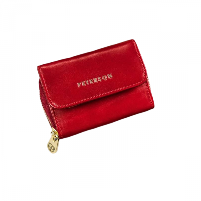 Portofel dama din piele naturala Peterson PORTG512, Rosu, RFID [1]