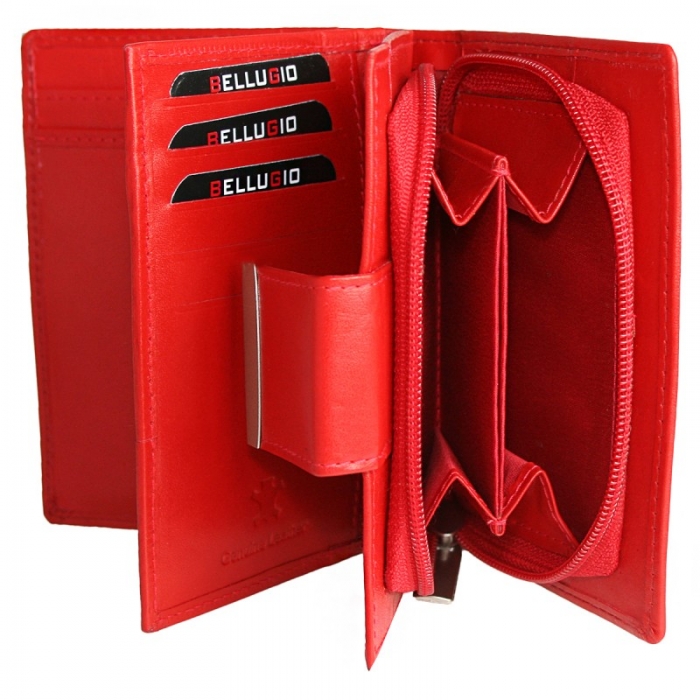 Portofel dama piele naturala Bellugio PORT201 Rosu [2]