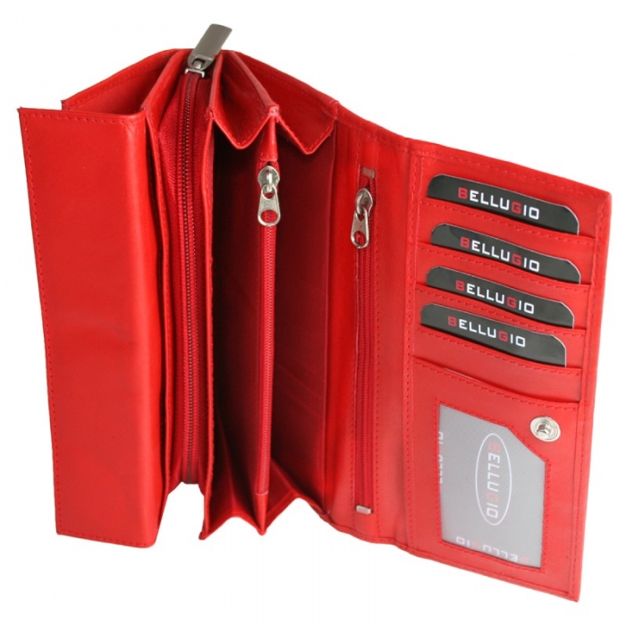 Portofel dama piele naturala Bellugio PORT208 Rosu [3]