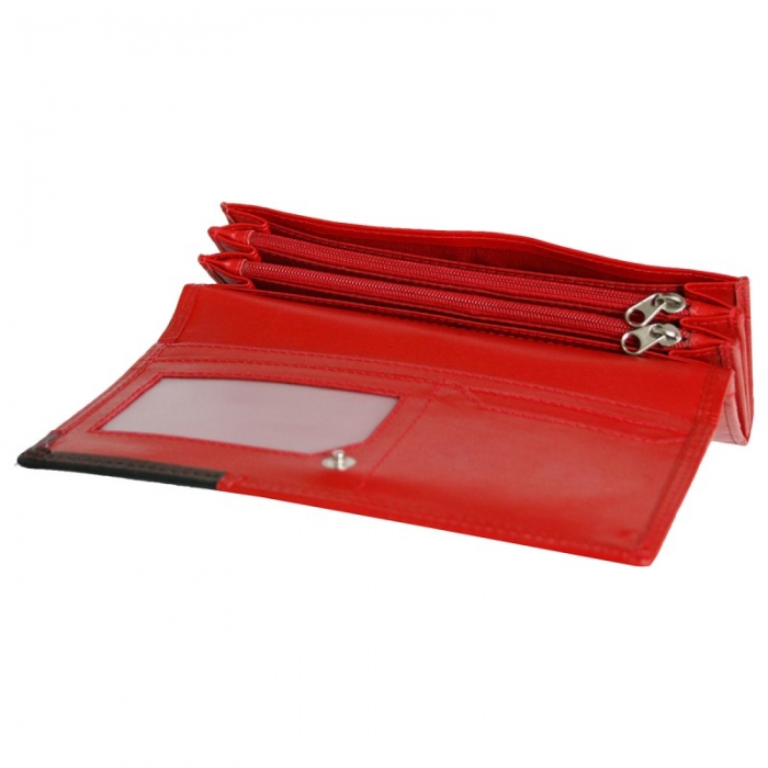 Portofel dama piele naturala Bellugio PORT500 Rosu si Negru [3]