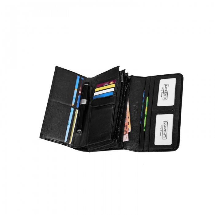 Portofel dama piele naturala cu fluturasi Lorenti [2]