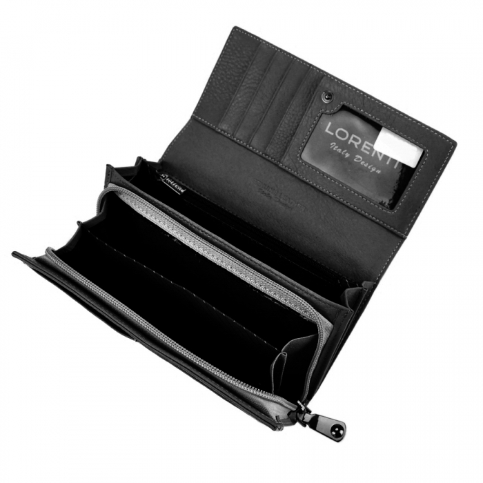 Portofel  dama piele naturala Lorenti negru [6]