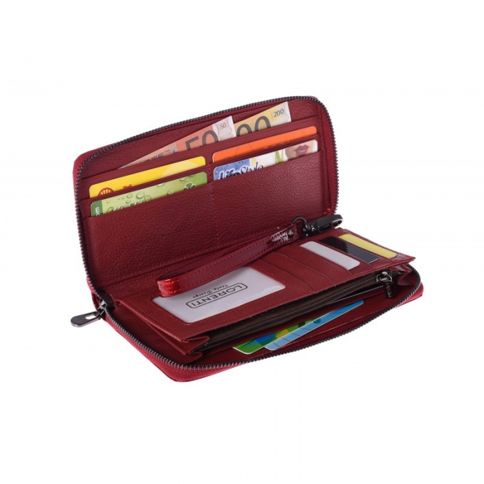 Portofel dama piele naturala Lorenti PORT324 Rosu [5]