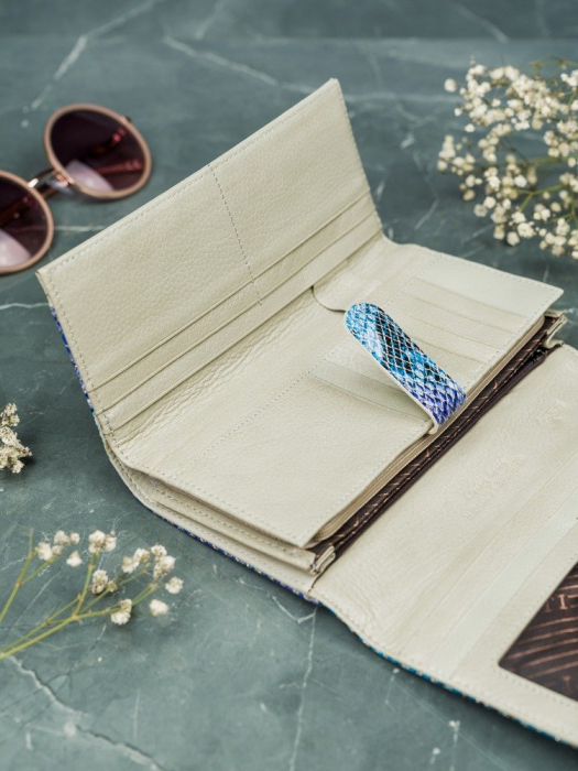 Portofel de lux pentru dama din piele naturala PORTG005 model sarpe [11]