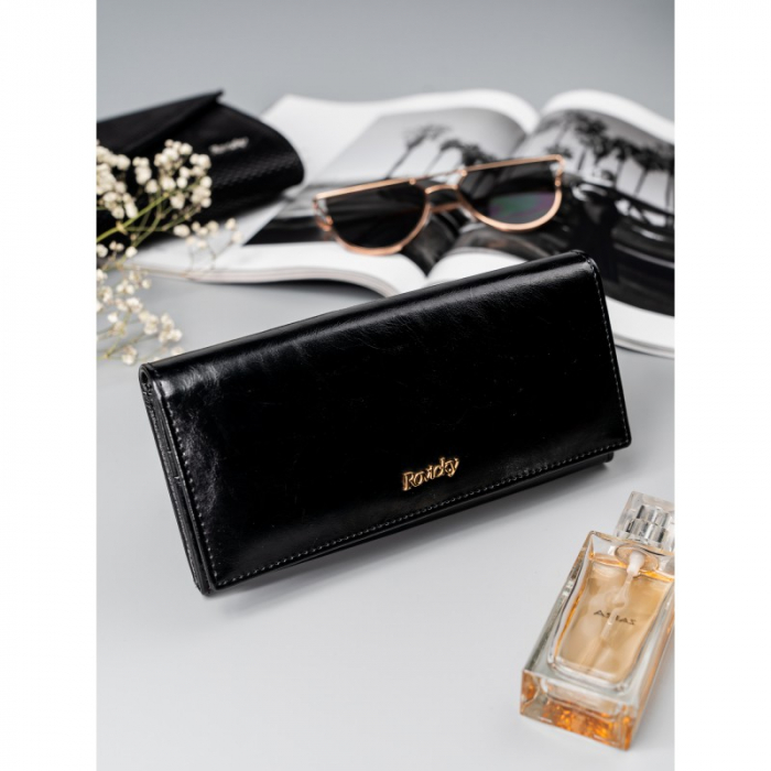 Portofel de lux pentru dama din piele naturala PORTG022, Negru [11]