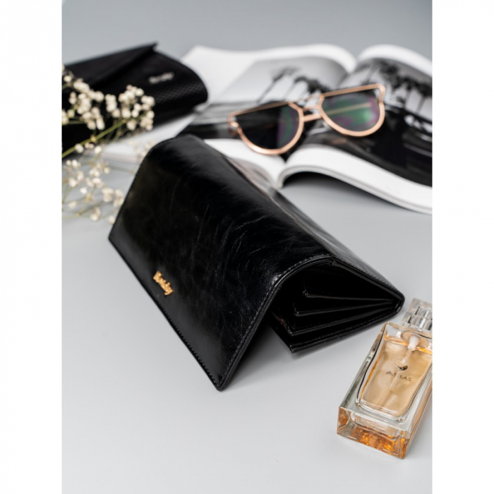 Portofel de lux pentru dama din piele naturala PORTG022, Negru [9]