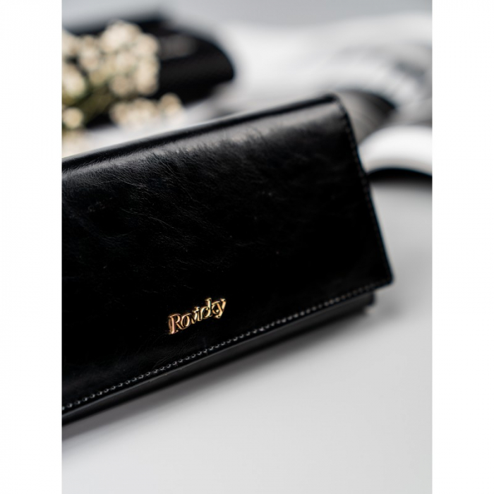 Portofel de lux pentru dama din piele naturala PORTG022, Negru [10]