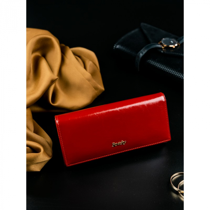 Portofel de lux pentru dama din piele naturala PORTG020, Rosu [13]