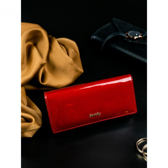 Portofel de lux pentru dama din piele naturala PORTG012, Rosu [3]