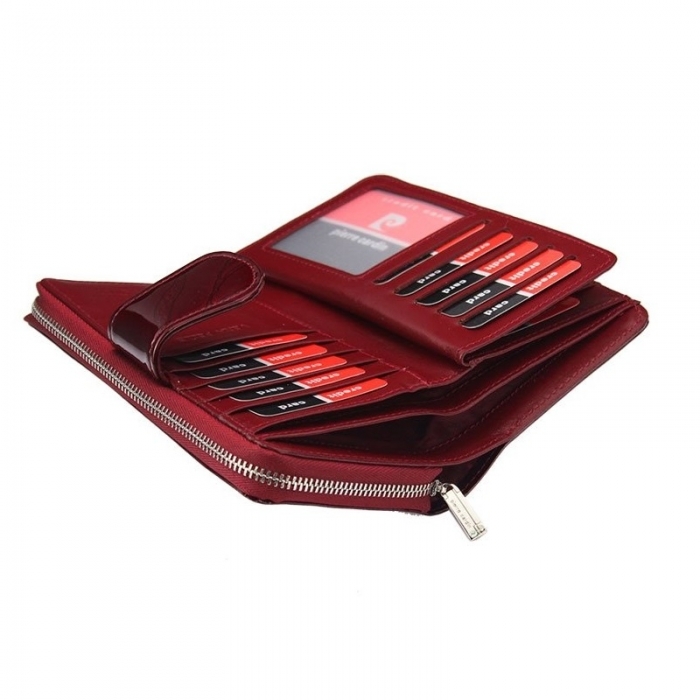 Portofel de lux pentru dama din piele naturala, cu frunze - PORTG002 [6]