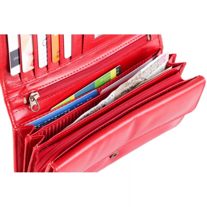 Portofel de lux pt. dama din piele naturala Lorenti PORT508 Rosu [5]