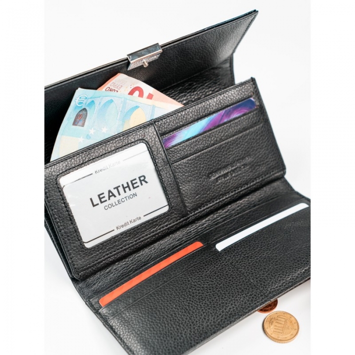 Portofel de lux pt. dama din piele naturala Lorenti PORT510 Negru [4]