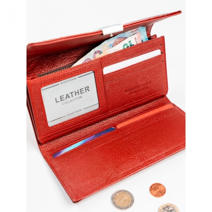 Portofel de lux pt. dama din piele naturala Lorenti PORT515 Rosu [8]