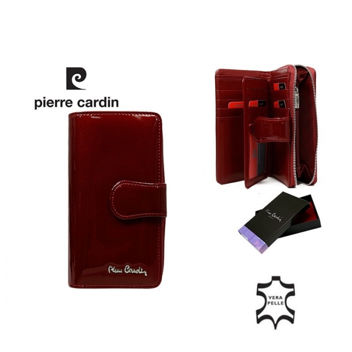 Portofel de lux pt. dama din piele naturala Pierre Cardin PORT506 Rosu [3]
