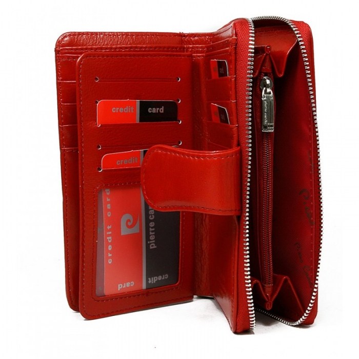 Portofel de lux pt. dama din piele naturala Pierre Cardin PORT602 Rosu [3]