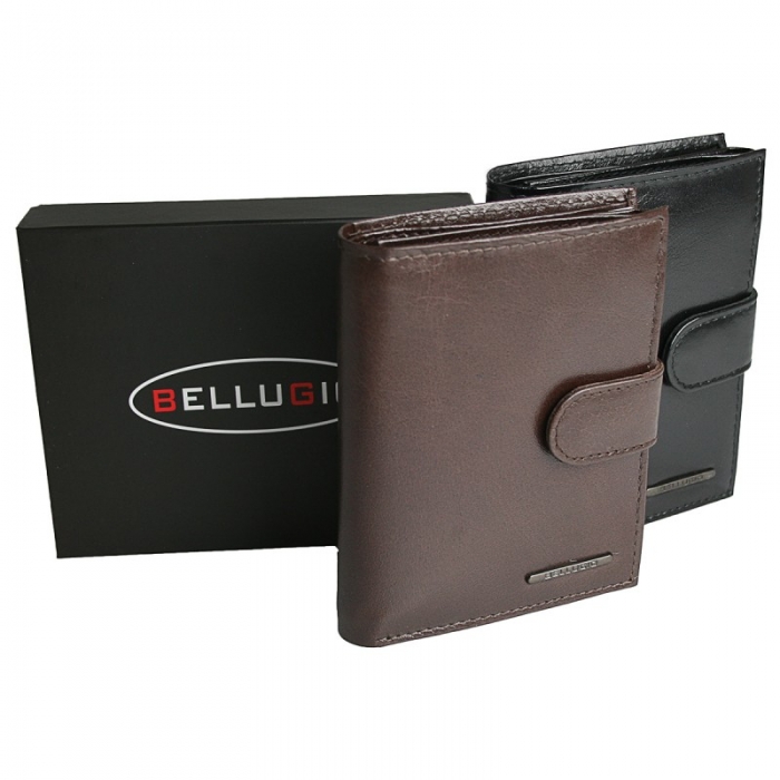 Portofel din piele naturala pentru barbati Bellugio PORM551 Negru [5]
