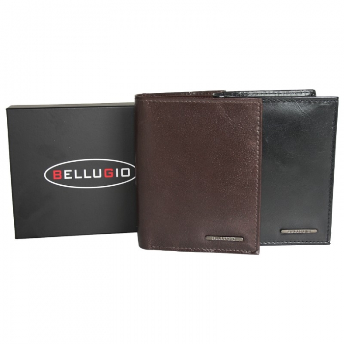 Portofel din piele naturala pentru barbati Bellugio PORM555 Negru [4]