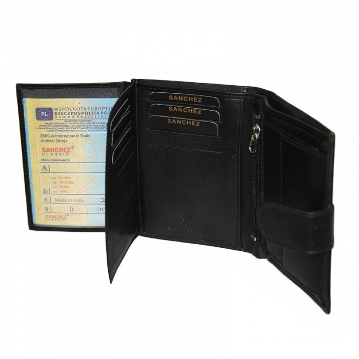 Portofel din piele naturala pentru barbati Sanchez PORM552 Negru [2]