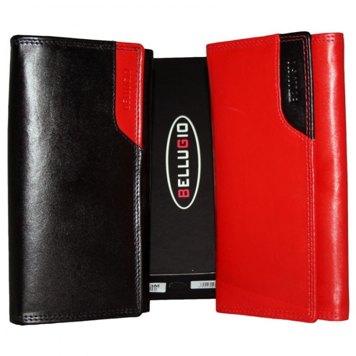 Portofel din piele naturala pt. dama Bellugio  PORT518 Negru [4]