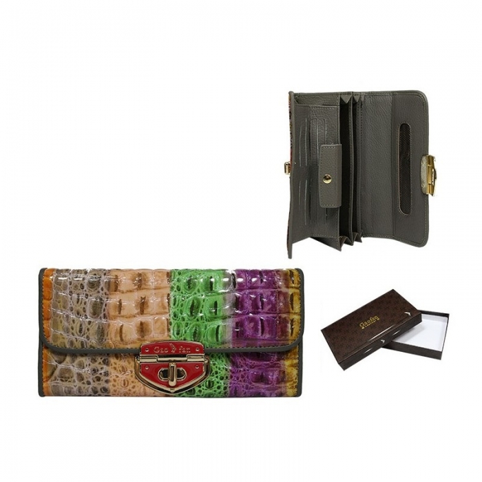 Portofel lux dama din piele naturala model crocodil, multicolor  PORT626  [3]