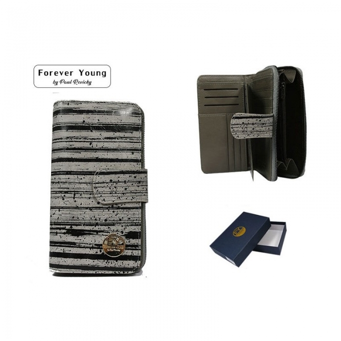 Portofel piele dungat (zebra) pentru femei - Forever Young Forever Young PORT621 [3]