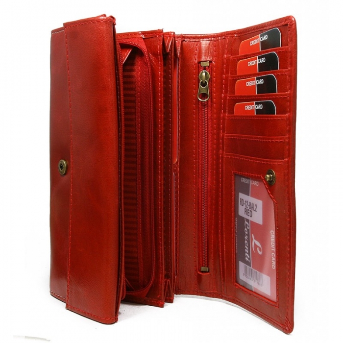 Portofel rosu de dama din piele naturala Lorenti PORT631 [2]